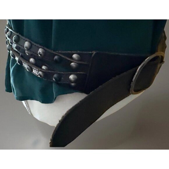 Linea Pelle Belt LP0801  80% Genuine Leather 20% Iron Size Medium Black Glam Roc main image 7